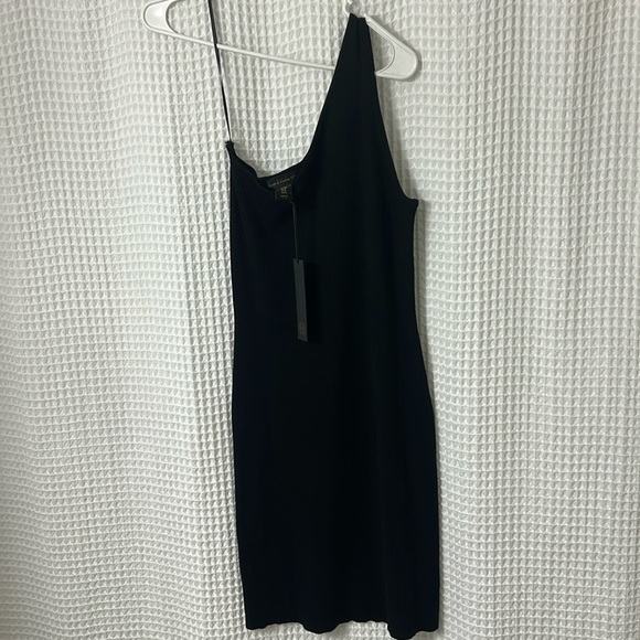 House of Harlow 1960 One Shoulder Ribbed Black Midi Dress NWT - Picture 1 of 8
